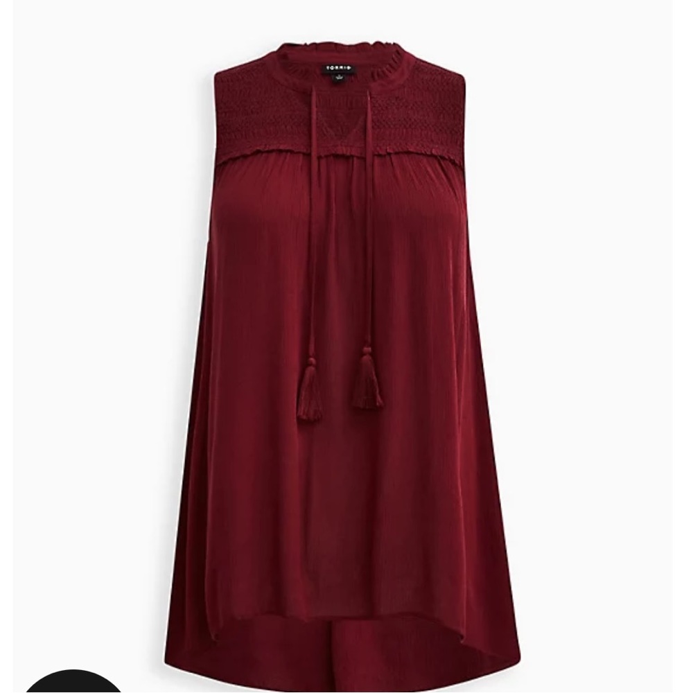 Torrid embroidered tunic tank- wine color size 5x